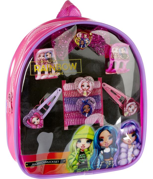 Zestaw biżuterii do włosów Rainbow High, z plecakiem (Art. 1137003