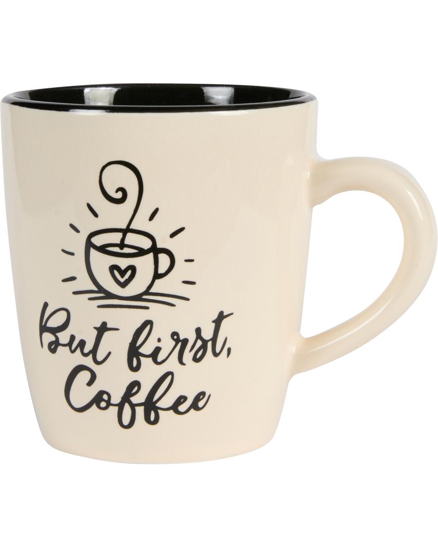 Kaffeetasse mit Spruch Beige