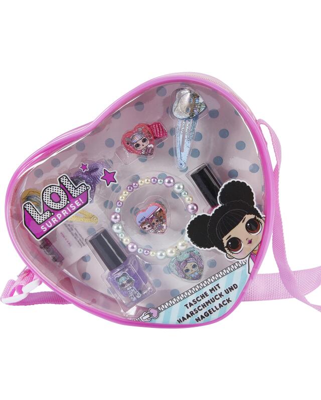 حقيبة مع إكسسوارات الشعر وطلاء الأظافر للبنات، فوشيا (KiK Tasche mit Haarschmuck und Nagellack (pink)) — KiK, منتج ألماني أصلي في المغرب