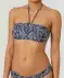 Bikini-Bandeau-Top schwarz bedruckt
