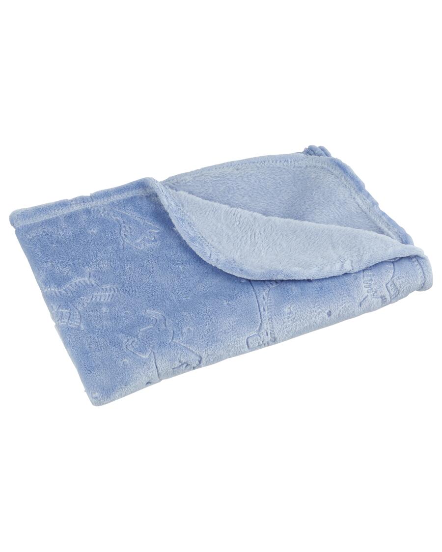 Babydeken blauw bedrukt