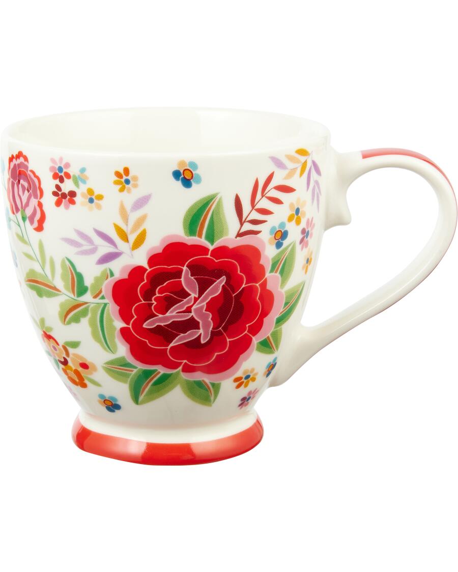 Gemusterte Tasse rot