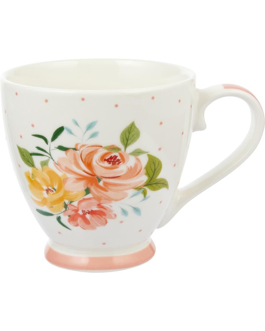 Gemusterte Tasse koralle