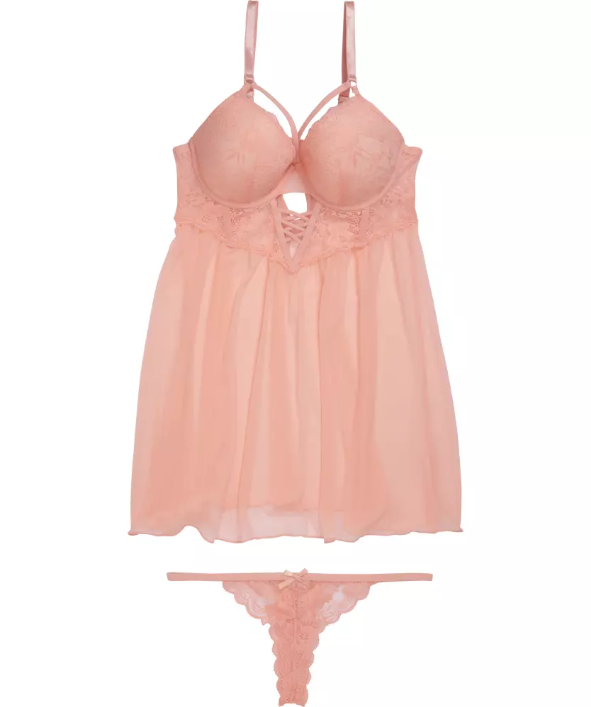 Baby pink babydoll on sale