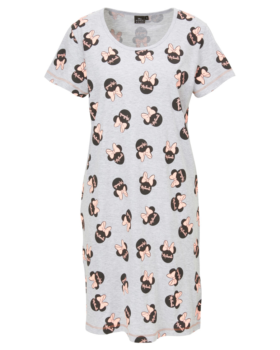 Disney Minnie Mouse T-Shirt für Damen - Oberteil Frauen Shirt Bigshirt  Oversize Top Grau 