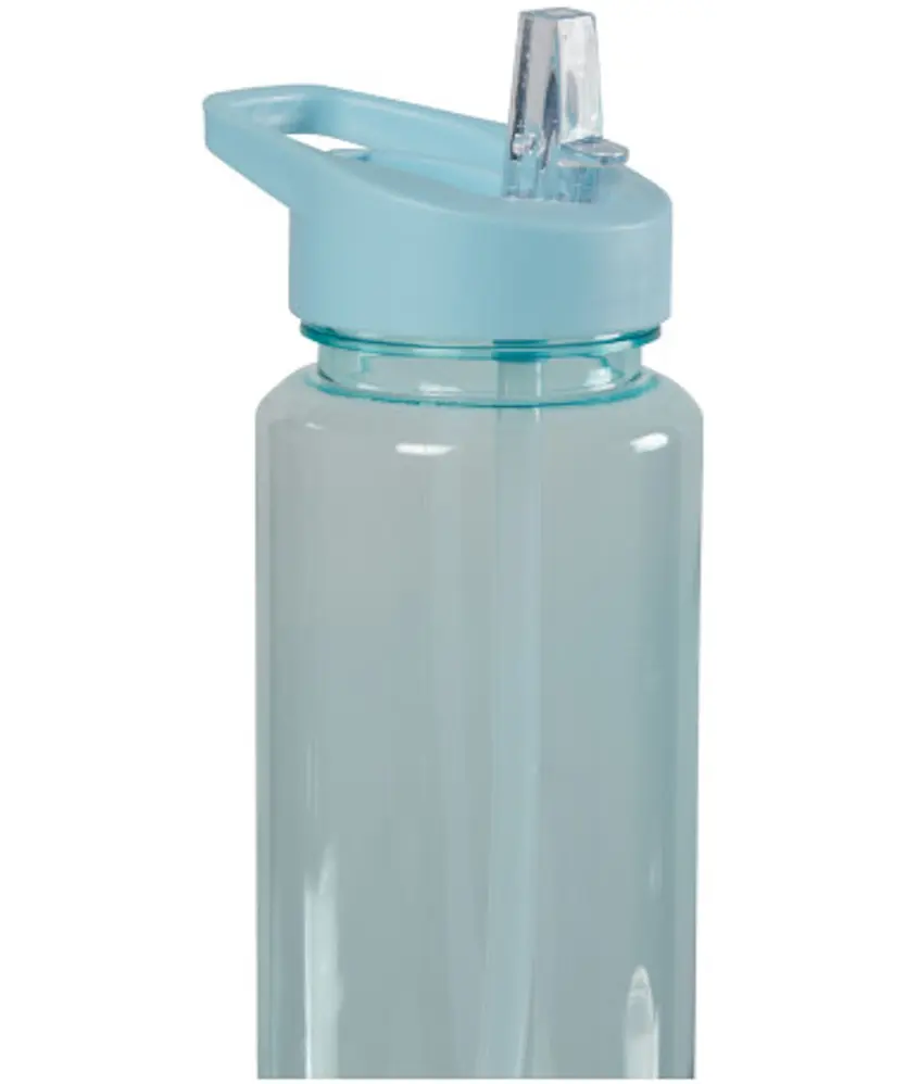 Trinkflasche mit Strohhalm, blau