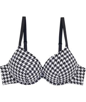 Super push-up bh met houndstooth motief