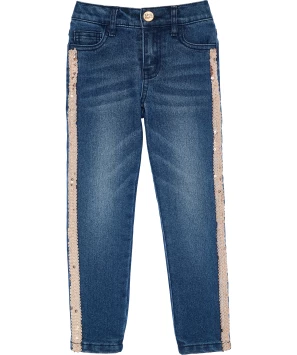 Thermo-Jeans mit Pailletten