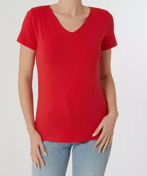 T-Shirt mit V-Ausschnitt