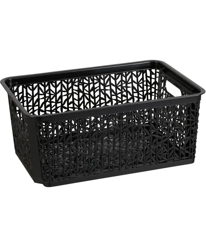 Gewebte Aufbewahrungskörbe 6er Set – Kunststoff, Grau/Blau, 25,5 X 19,5 X 10,5 Cm, Für Bad, Schreibtisch, Kosmetik