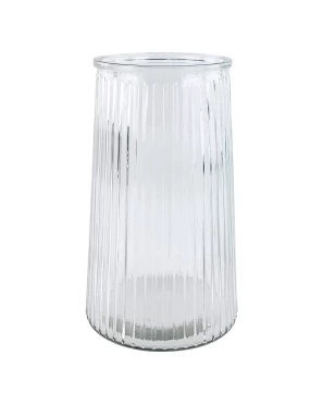 Żłobkowany szklany wazon