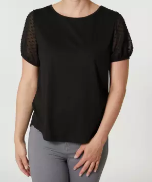 T-shirt met chiffon mouwen