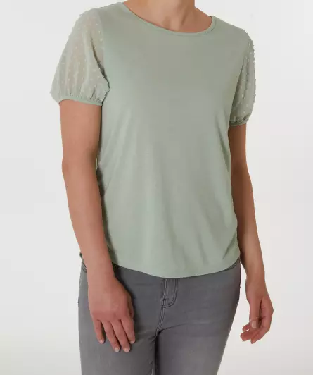 T-Shirt mit Chiffonärmeln