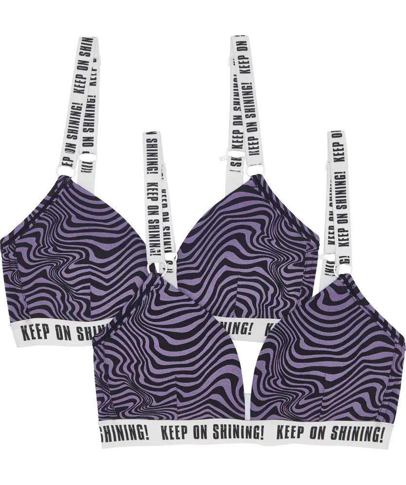 BHs mit Schriftzug 2er-Pack, Y.F.K., verschiedene Designs