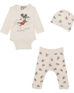 Czapka Myszka Mickey dla noworodka + body + spodnie