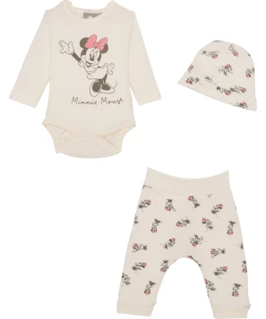 Minnie Mouse baby mutsje + rompertje + broekje