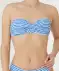 Bandeau Bikini-Oberteil blau gestreift