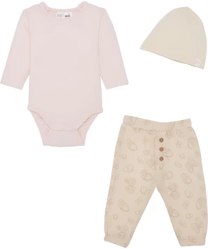 Newborn Mütze + Body + Musselinhose