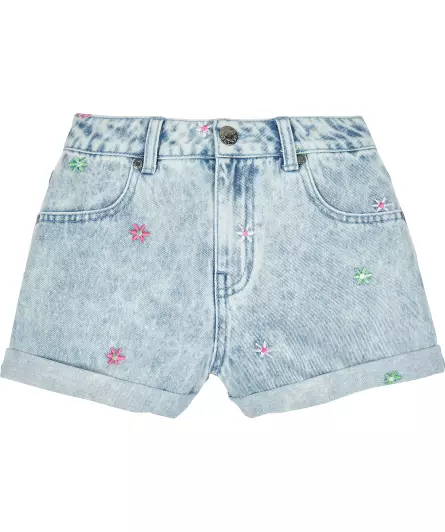 Jeans-Shorts mit Stickereien