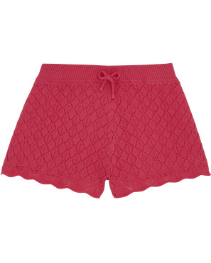 Pinke Strick-Shorts