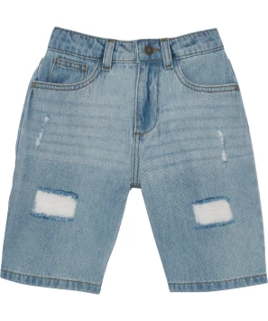 Denim shorts met destroyed effecten