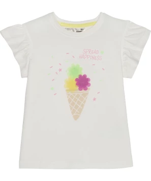 T-shirt met tule bloemen