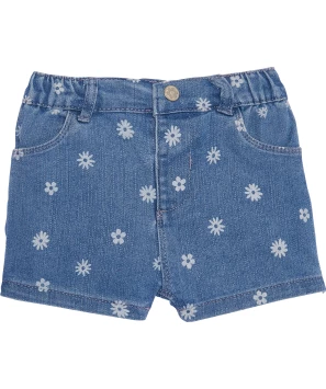 Denim shorts met bloemen