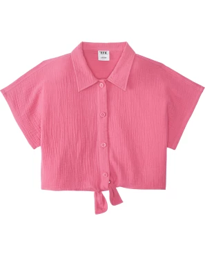 Pinke Musselin-Bluse
