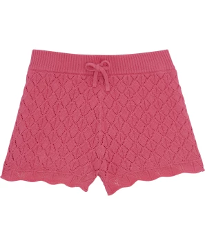 Roze gebreide shorts