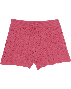Pinke Strick-Shorts