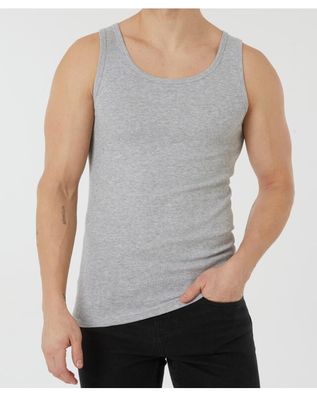 Maillots de corps basiques homme, gris — KiK, produit allemand authentique au Maroc
