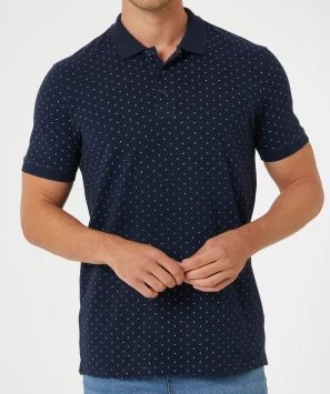 Poloshirt mit Minimal-Print