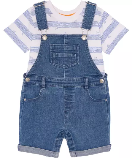 T-Shirt + Jeans-Latzhose