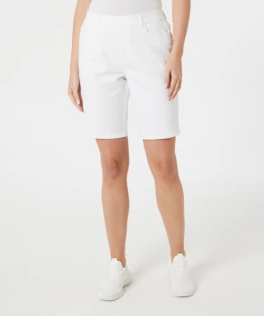 Weiße Twill-Shorts