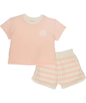 T-Shirt + Shorts in Rosa