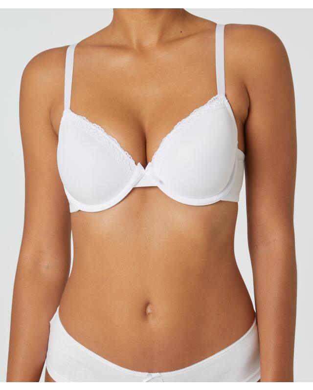 Soutien-gorge à armatures uni femme, blanc à motifs (KiK Einfarbiger Bügel-BH (weiß gemustert)) — KiK, produit allemand authentique au Maroc