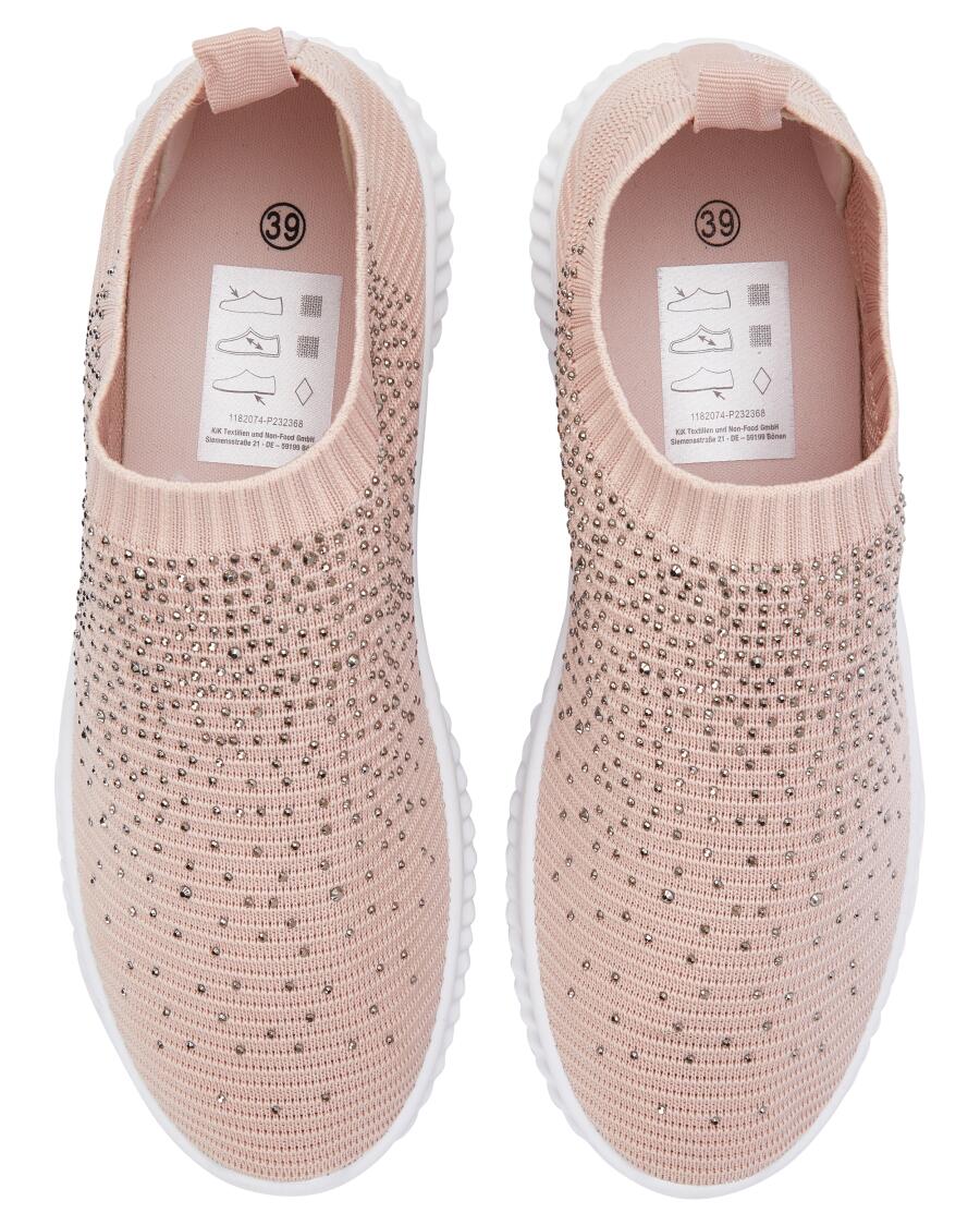 Buty wsuwane siateczkowe Janina, błyszczące ozdoby