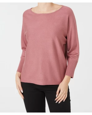 Sweter z cienkiej dzianiny w kolorze różowym
