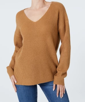 Hellbrauner Strickpullover