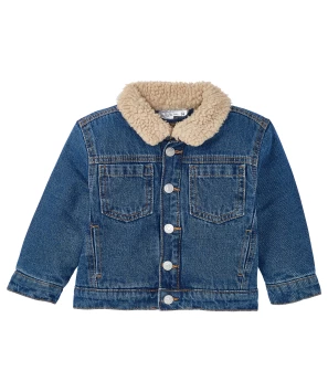 Jeansjacke mit Teddyfell