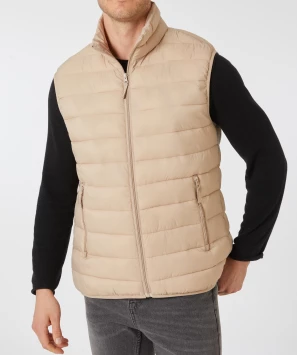 Naturelkleurig gewatteerd vest