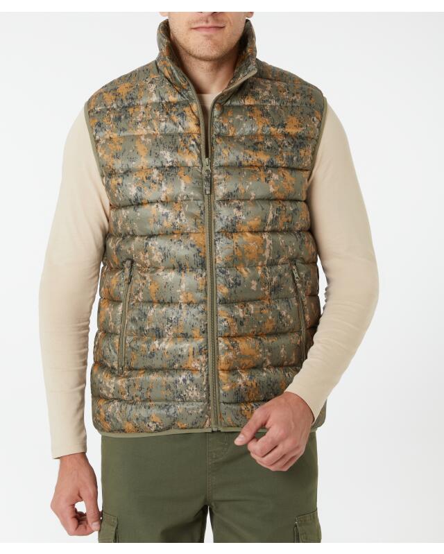 Gilet sans manches matelassé à motifs homme, imprimé camouflage — KiK, produit allemand authentique au Maroc