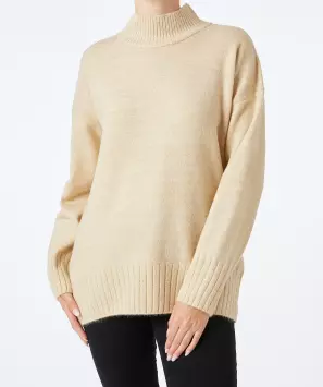 Sweter z dzianiny ze stójką