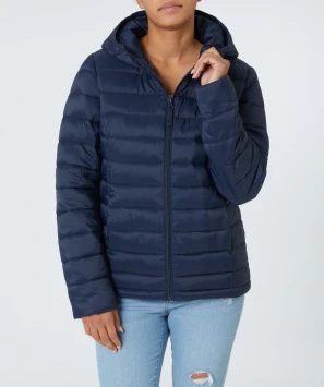 Dunkelblaue Steppjacke