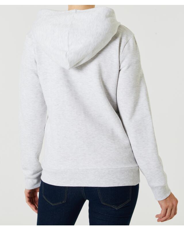 Zip-up sweat jacket for women, grey marl (KiK Einfache Sweatjacke (grau melange)) — KiK, authentic German product in Morocco