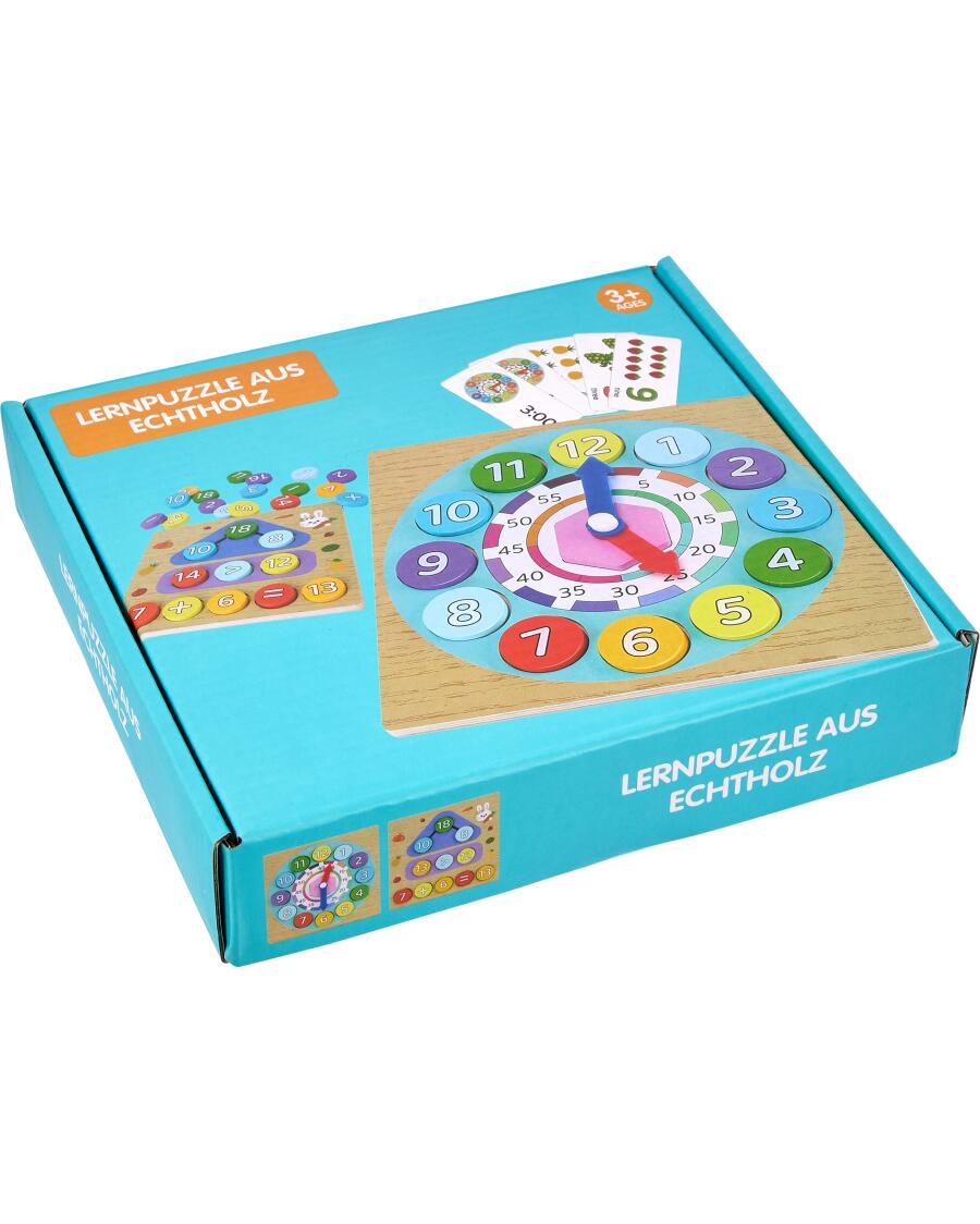 Lernpuzzle aus Echtholz bunt