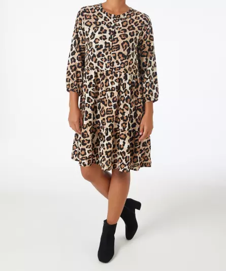 Midikleid Leopardenmuster