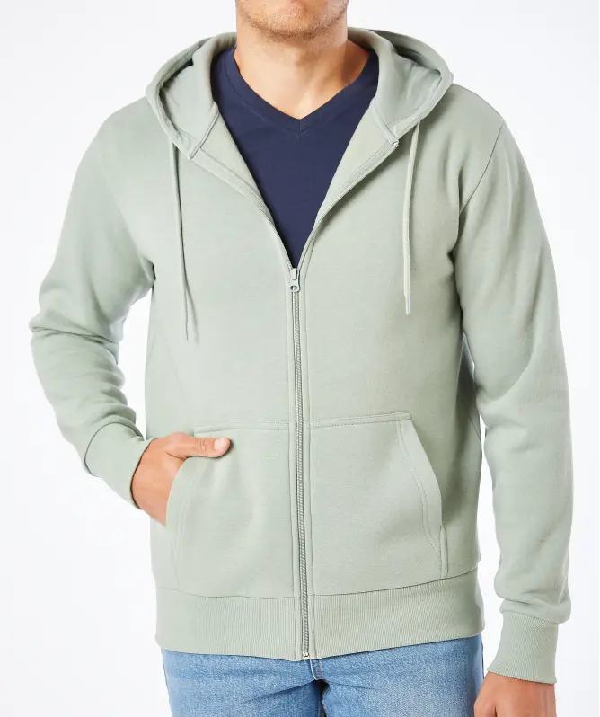 Basic Sweatjacke in Hellgrün