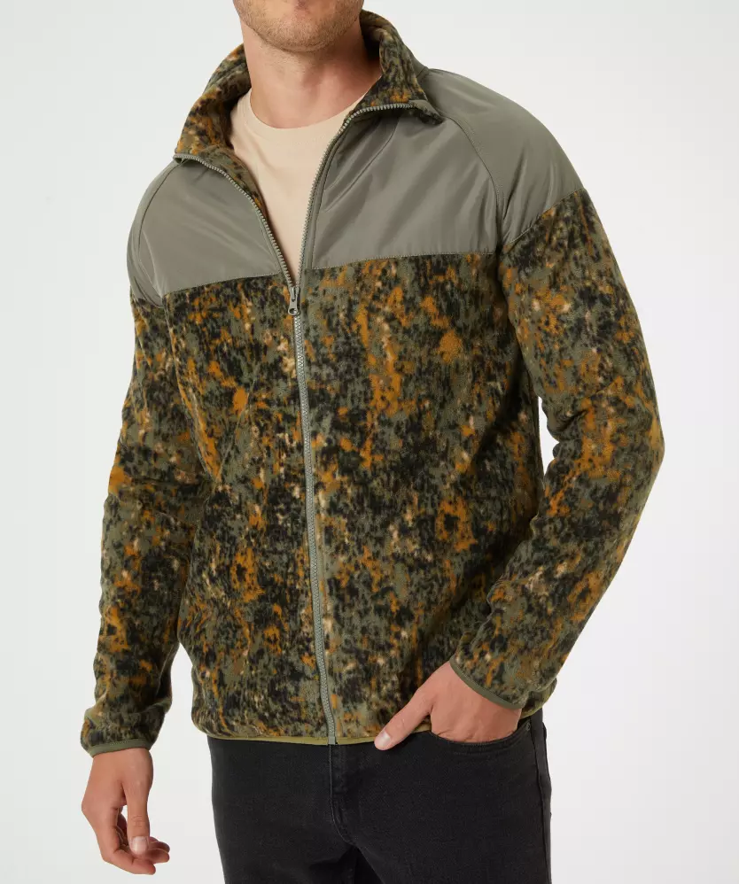 Fleecejacke mit Taschen X-Mail, Stehkragen