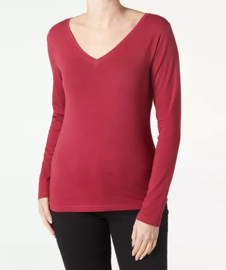 Weinrotes Langarmshirt